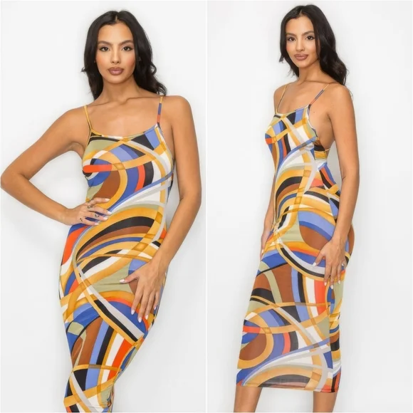 Harmony In Nature | Dresses | Painted Dreams Midi Dress Yellow